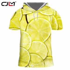 Camiseta fresca para hombre, camiseta con estampado 3D, ropa creativa con costura de limón, camiseta con capucha de LICRA para hombre, gota 220623