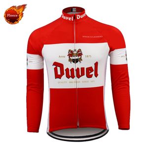 Duvel – veste de cyclisme en polaire rouge bière, coupe-vent thermique, manteau de vélo pour hommes, veste d'échauffement, hiver 2024