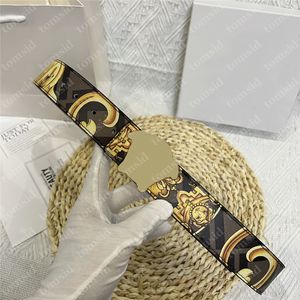 Ceinture de créateur pour hommes, boucle en or, ceinture en cuir véritable, largeur de 3.8cm, signée conjointement, ceintures de styliste pour femmes et hommes, ceinture à fleurs