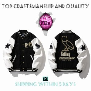 Artesanía superior Chaquetas para hombre Shark para hombre Star Spots diseñadores abrigo Varsity co-branding Estilista Ropa de algodón Estilo militar Chaqueta de camuflaje Ropa de béisbol MY12