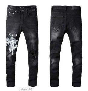 Jeans de créateur pour hommes sans déchirures Skinny Amirri pour hommes pantalons déchirés avec trous Denim homme chemise jambe droite coupe ajustée fermeture éclair Amari Hip Hop Bikers moto 15 3ax z 882454468