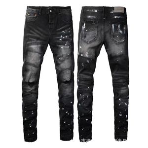 Mens Designer Purple Jeans Biker Slim Fit Moto Bikers Denim pour hommes Rinçage Make Old Hip Hop Womens Street Fashion Mans Pantalon noir Purple Brand Plus Size Jeans