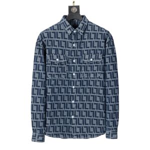 Camisas de diseñador para hombre Hawaii camisas de mezclilla camisa de vestir con estampado de letras unisex con botones hasta dobladillo chaquetas de mezclilla de alta calidad abrigo de moda