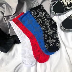 Hommes Designer Chaussettes Street Skate Mode Mi-mollet Ghost Face Sock Imprimer Noir Bleu Blanc Coton Hip Hop Pour Femmes Jeunes