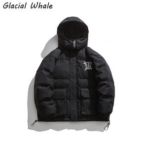 Mens Down Parkas Glacialwhale Jackets Invierno Invierno Capa informal a prueba de viento Hop Hop Streetwear Black Waterproof 221207