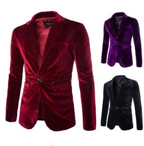 Costumes pour hommes Blazers Hommes Mode Pur Velours Côtelé Décontracté Un Bouton Costume Veste Manteau Marque Blazer Britannique Slim Fit Hommes