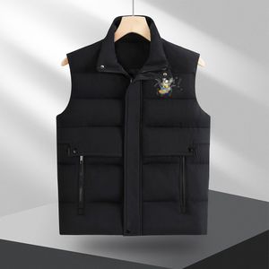 Gilet de plumes pour hommes bodywarmer gilet de créateur vêtements d'extérieur pour femmes Parkas vêtements d'extérieur automne vers le bas gilet en cuir de motard col montant fermeture éclair courte plume de canard blanc