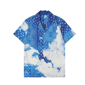 Mens Flower Tiger Print Shirts Casual Button Down Chemise hawaïenne à manches courtes Costumes Summer Beach Designer Dress Shirts 02