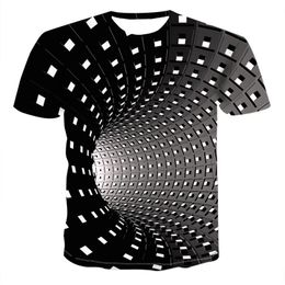 T-shirt graphique pour hommes Mode 3 T-shirts numériques Garçons Casual Imprimé géométrique Hypnose visuelle Motif irrégulier Tops Eur Plus Size XXS-5XL