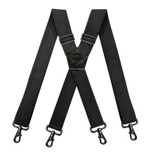 Bretelles de travail robustes pour hommes, 38cm de large, en forme de X avec 4 mousquetons pivotants, bretelles élastiques réglables pour pantalon de motard et de Snowboard, 2872