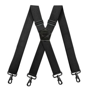 Mens Heavy Duty Work Suspenders 38cm Wide X-Shape with 4 Swivel Snap Hooks Adjustable Elastic Biker Snowboard Trouser Braces200H