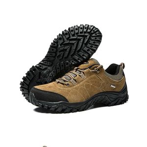 Zapatos de senderismo para hombre, zapatos para correr, picos de goma, zapatillas de deporte para exteriores, zapatos impermeables para caminar de cuero