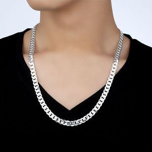 Collares de cadenas de Hip Hop para hombre, 6mm, 10mm, joyería de plata de ley 925 para mujer, collar llamativo de calidad AAA para hombre de 18, 22 y 24 pulgadas