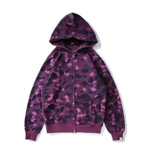 Sweat à capuche pour homme Full Zip Up Shark hoodies pour femme Designer Camouflage bape Jacket Sweat à capuche modèle Sweat à capuche Homme Womens Warm Tech Fleece jumper xxxl tableau des tailles