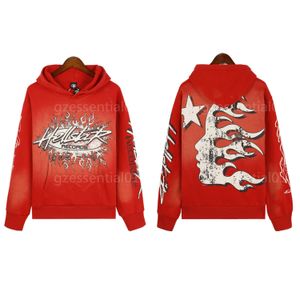 Mensor para hombres Papas Jumper Men Clothing Red Sweater Fashion Colkie Carta impresa Sweats Hip-Hop Swewshirt High Street Hellstar Sampan