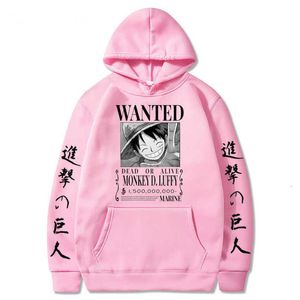 Sweats à capuche pour hommes Sweatshirts Attaque sur Titan One Piece Luffy Sweat à capuche Hommes Mode Homme Sweat à capuche en polaire Japonais Anime Imprimé Mâle Streetwear Vêtements surdimensionnés