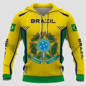 Sudaderas con capucha para hombre Sudaderas Brasil Otoño Sudaderas para hombre Bandera de Brasil Imprimir Moda callejera Cool Tops Sudaderas con capucha unisex para hombres Ropa de gran tamaño para hombres 230114