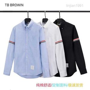 Pulls à capuche pour hommes sweats TB BROWIN nouvelle chemise TB Oxford chemise filante Double manches ruban chemise décontracté à manches longues chemise