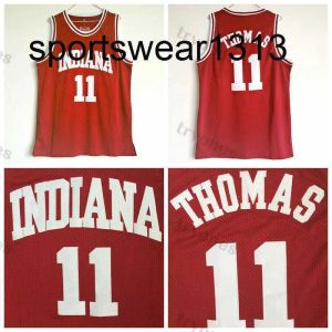 Maillots de basket-ball pour hommes Indiana Hoosiers College University # 11 Isiah Thomas Chemises Ed Jersey S-XXL