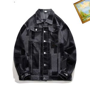 Chaquetas para hombre Abrigo Jeans púrpura Chaqueta Diseñador Ropa Lujo L Letra Pareja suelta Denim Bordado Otoño Patchwork Estilo Europeo Americano Manga larga Top Quali