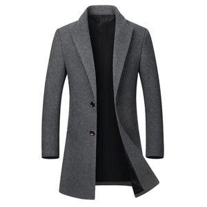 Mens Jackets Grand hommes laine veste épaissir manteaux décontracté Slim Fit col rabattu mode mâle Trench manteau hommes marque vêtements SA624 220830