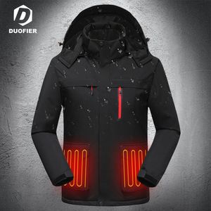 Chaquetas para hombre Abrigo al aire libre Hombres Calefacción USB Batería eléctrica Manga larga Calefacción Chaqueta con capucha Cálido Invierno Ropa térmica A prueba de lluvia 221128