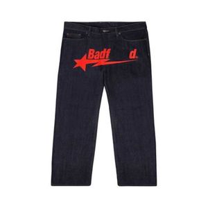 Mens Jeans 2023 Designer Mens University Y2k Badfriend Hip Hop Letter Printed Black Pants Hombres Mujeres Moda Casual Rock Wide Foot Baggy Trouser Streetwear 230320 9w