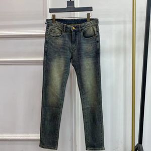 Jeans pour hommes Designer High Waist Small Straight Tube Slim Fit Elastic Versatile Spring Summer Youth Classic Blue Fashion Pantalon Long Pantalon