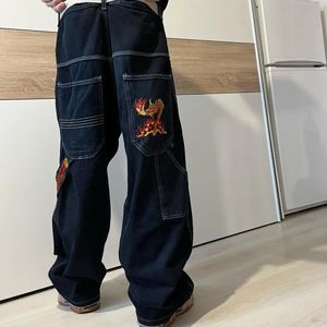 Jeans pour hommes Style coréen Casual Y2K Street Femmes Hip Hop Rétro Modèle Baggy Punk Gothique Mode Taille Haute Pantalon Large 231204
