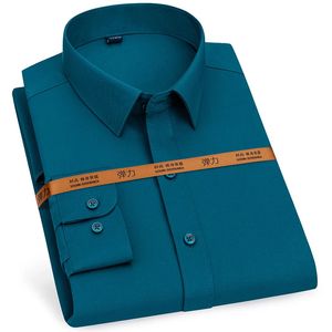 Mentide à manches longues Soulir Stretch Easy Care Shirt Business Office Formal Business / Working Wear Standard-Fit Solid Social Dress Shirts 240329