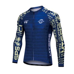 Maillot de cyclisme à manches longues pour hommes imprimé à la mode respirant à séchage rapide avec fermeture à glissière ouverte vêtements de vélo