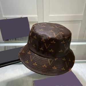 Mens luxe seau chapeaux designer chapeau en cuir pour femmes pêcheur casquette casquette chapeaux de plage soleil lettres mode plat large bord chapeau G237265D