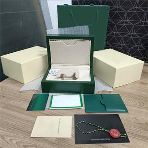 Mens Original Rolex Box En Bois Vert Boîtes De Montre Documents De Certification Carte Traduction Manuelle Portefeuille Montres Tag Livret 116660 12292P