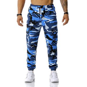 Pantalons pour hommes Couleur Camo Camouflage Cargo Pants Hommes Femmes Casual Streetwear Poches Jogger bleu Pantalon de survêtement tactique Hip Hop Pantalon 230317