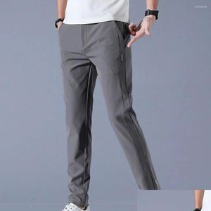 Pantalones para hombre Pantalones de golf Secado rápido Largo Cómodo Ocio con bolsillos Estiramiento Relax Ajuste Transpirable Diseño de cremallera Entrega directa