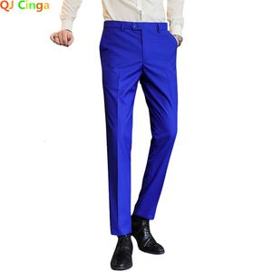 Pantalones para hombre QJ CINGA Royal Blue Vestido formal Pantalones Rojo Verde Negro Blanco Pantalones Hombre Tamaño grande Hombre Pantalones S5XL 6XL 230209