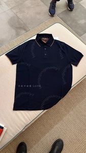 Polos d'été pour hommes, loro piano, loisirs, marine, manches courtes, poils de chameau, tricotés