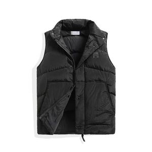 Mens Puffer Vest Womens Vests Compass Badge Real Down Metal Texture Nylon Zip Up Automne Hiver Outwear