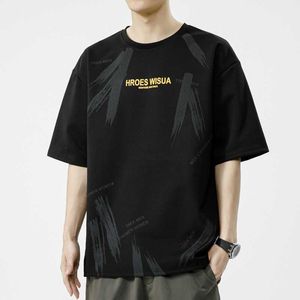 Camisa para hombre Camisa de diseñador de manga corta grande Camiseta subyacente para hombre Simple 300 kg Media manga suelta Coreano Casual 2023 Camisa de polo de moda de verano