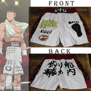 Hommes Shorts Anime Hajime no Ippo Boxer Makunouchi Manga Imprimer Gym Mesh Quickdry Pantalon Court Fitness Weatpants Été 230724