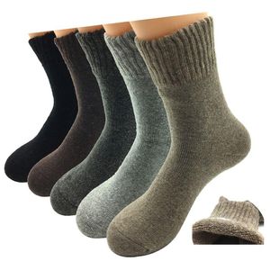 Chaussettes pour hommes en gros - 5 paires / lot nouvelle mode laine épaisse hommes hiver cachemire couleurs respirantes livraison directe vêtements sous-vêtements Ot6Rj