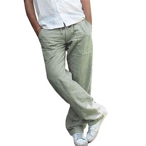 Pantalones rectos de pierna ancha para hombre, para verano y otoño, de Color sólido, con cordón, sueltos, para correr, de talla grande. 210715