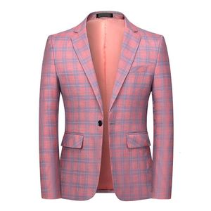 Hommes Costumes Blazers Mode Printemps et Automne Casual Hommes plaid Coton Slim Angleterre Costume Blaser Masculino Homme Veste S6XL 230131