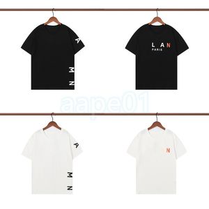 Verano para hombre Nuevas camisetas de alta calidad de manga corta con estampado de letras en color Shirs Hombre Mujer Casual Negro Blanco Camisetas Tamaño asiático S-2XL