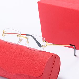 lunettes de soleil pour hommes lunettes carti pour femmes mode décorer unisexe protection des yeux sans cadre plaque carrée transparente sans monture avec étui lunettes de soleil