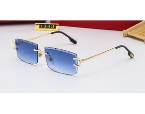 lunettes de soleil pour hommes concepteur hexagonal double pont mode 1393 lentilles en verre UV avec étui en cuir, et tous les emballages de vente au détail