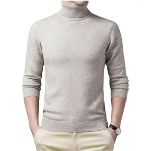 Suéteres para hombre Suéter Hombres Color sólido Jerseys de cuello alto Pull Homme Blusa fría Invierno Camisetas de manga larga 231123