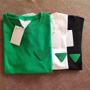 T-shirts pour hommes 2023 Mans T-shirt Bvs Chemises de créateurs Bottega Classic Marque Venet Chao Marque Triangle Vert Étiquette En Cuir Pur Coton À Manches Courtes Col Rond H98u