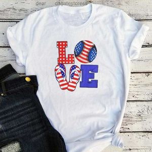 T-shirts de Baseball pour hommes, tongs de Softball, t-shirt drapeau américain, Streetwear à la mode, imprimé drôle du 4 juillet, 2023