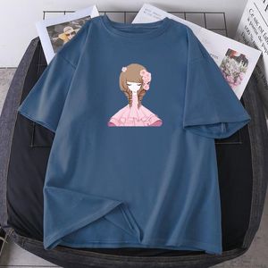 Camisetas para hombres Summer Hip Hop Tees Femenino Pink Girl Cartoon Anime Woman Womwers O-Neck Lady Fashion Fashion Fashion Mangeave